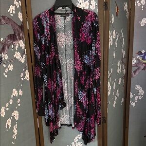 Lane Bryant Black Floral Shrug